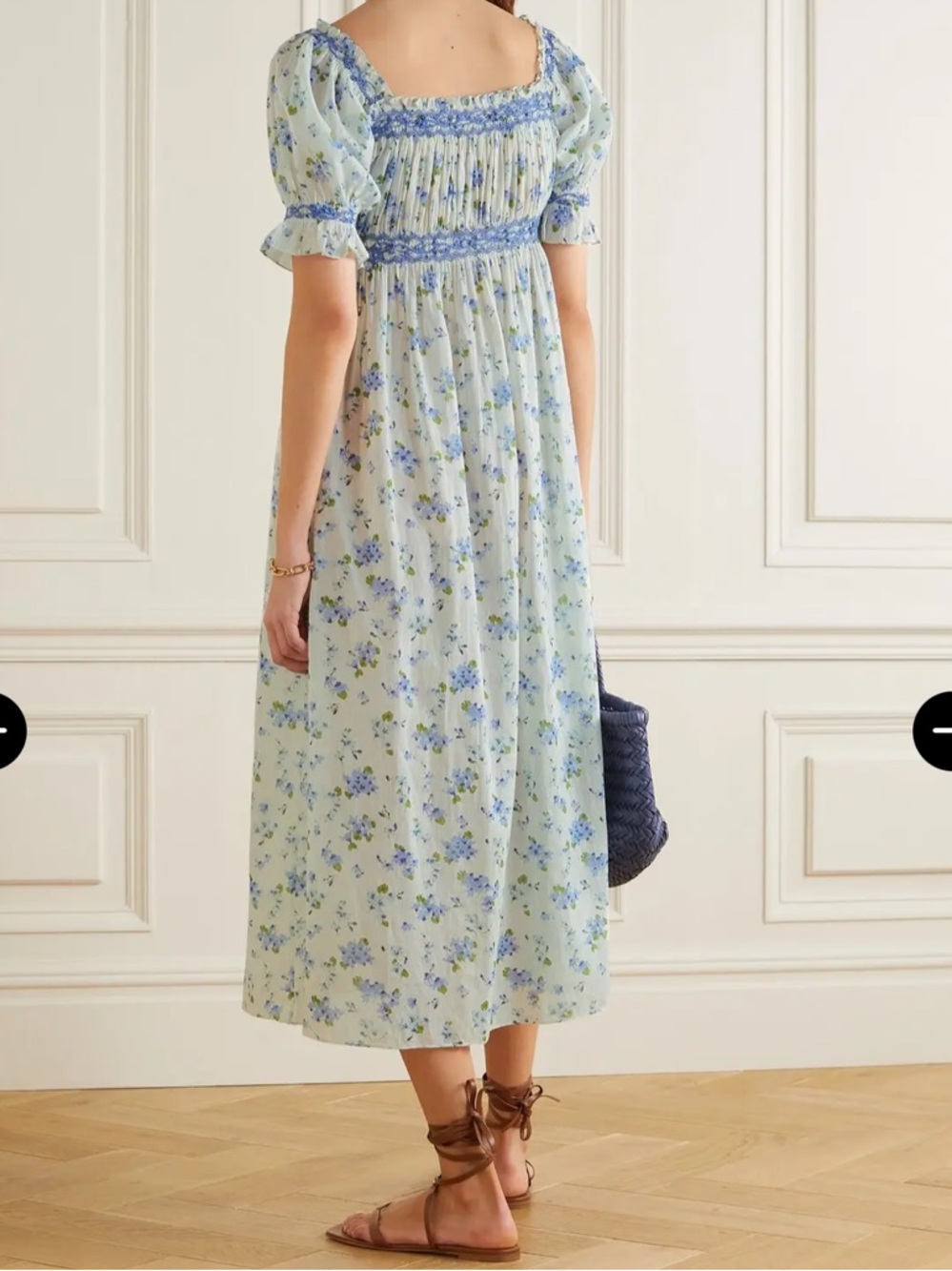 Doen Blue Floral Puff-Sleeve Maxi Dress - Picture 2 of 9